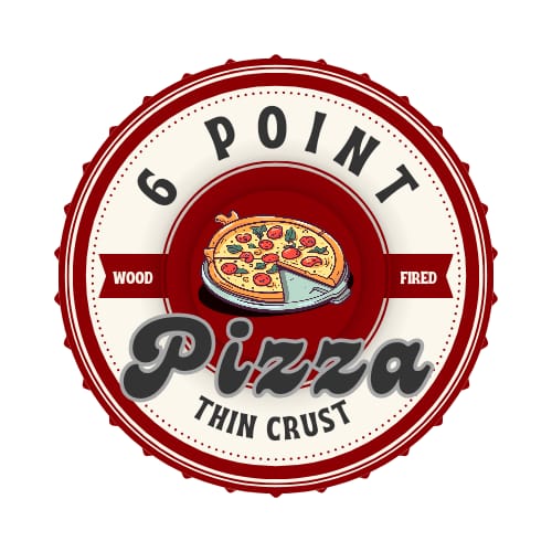 6 Point Pizza Logo